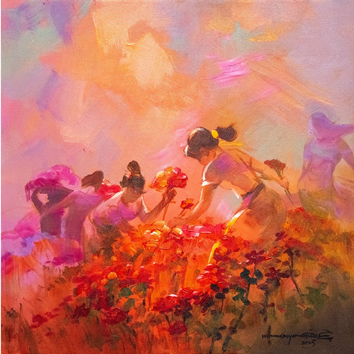 ပန်းနီနီ (Vivid Red Bloom)